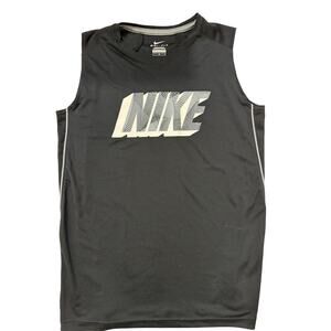 Nike Shirt Mens Large Black Dri-FIT Sleeveless Training Tank Top Athletic Gym
